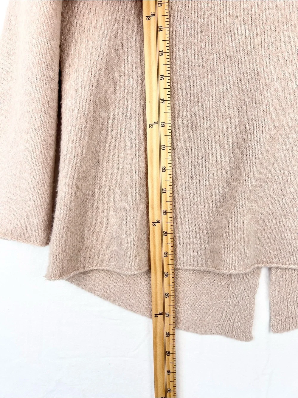 BROCHU WALKER Pullover Sweater Sz M Blush Beige Wool Cashmere Blend Funnel